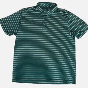 Under Armour Polo Shirt Men's XL Casual Green Striped Performance Heatgear